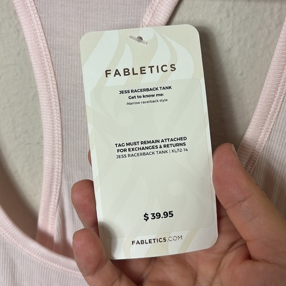 NWT Fabletics  Jess Racerback Tank in blush cream size XL - Picture 6 of 10